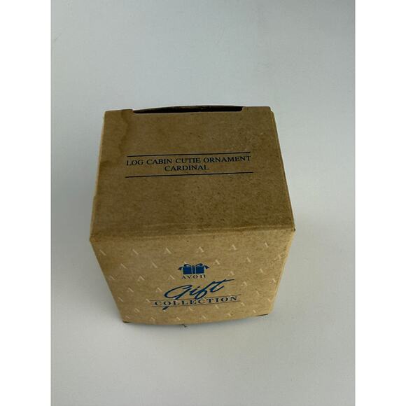 Avon Log Cabin Cutie Cardinal Ornament Vintage 1990s Christmas Tree Decor Box - Picture 7 of 10